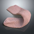 Pink S Shaped Textured Knitted Fabric on Dark Background With Reflection 3d model