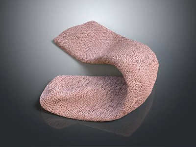 Pink S Shaped Textured Knitted Fabric on Dark Background With Reflection 3d model