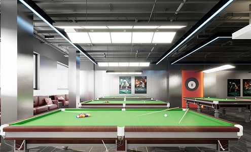 Style billiard hall metal texture 3d model