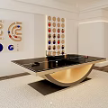 Modern Ping Pong Table As Sports Equipment In Stylish Room With Decorative Wall Art