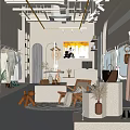 Stylish Modern Fashion Clothing Store Interior With Mannequin Display Dresses Shoes And Accessories