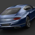 Blue Bentley Luxury Coupe with Chrome Grille LED Headlights and Alloy Wheels