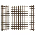 Golden Grid Design Room Dividers With Three Panel Partition Screens 3d model