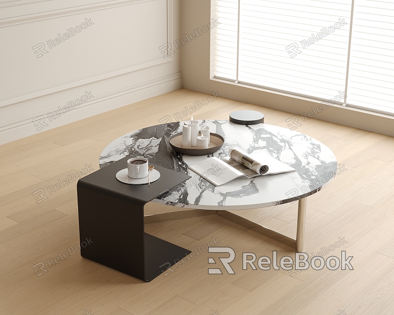 Modern round coffee table model