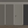 Modern Hinged Doors In Light Gray Beige And Textured Styles For Interior Design 3d model