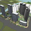 Modern Residential Complex With High Rise Buildings Greenery And Landscaped Areas