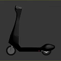 Sleek Black Modern Electric Scooter With Streamlined Design Handlebar And Deck 3d model