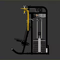 Home Fitness Equipment Seated Chest Press Machine With Black Yellow Frame And Adjustable Seat