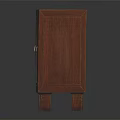 Traditional Style Mahogany Cabinet With Three Doors Brass Handles And Four Legs
