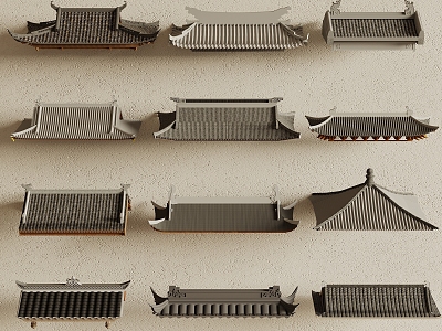 Chinese Eaves Roof 3d model