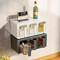 Spice Bottles in Wall Mounted Kitchen Storage Organizer with Transparent Windows and Timer