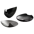 Modern Coffee Table with Stylish Black and Silver Contemporary Decorative Bowls and Elegant Design Elements