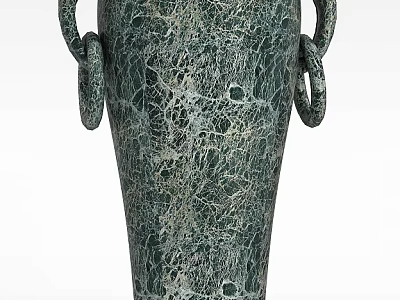 Green Marble Storage Locker With Ring Handles And Modern Design For Home Use 3d model