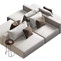 Modern Combination Sofa Cloth Sofa Coffee Table Combination 3d model