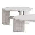 Modern Round Coffee Table Design With Marble Top And Dark Wooden Frame
