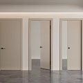 Modern Beige Hinged Doors with Black Handles and Clean Lines in Interior