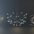 Modern Artistic Pendant Lights with Metal Structure and Glass Decorations for Interior Design