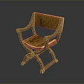 Elegant Classic Vintage Wooden Chair With Armrest And Crossed Legs Design