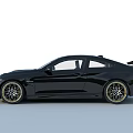 Black BMW Two Door Sports Car With Gold Alloy Wheels And Sleek Exterior