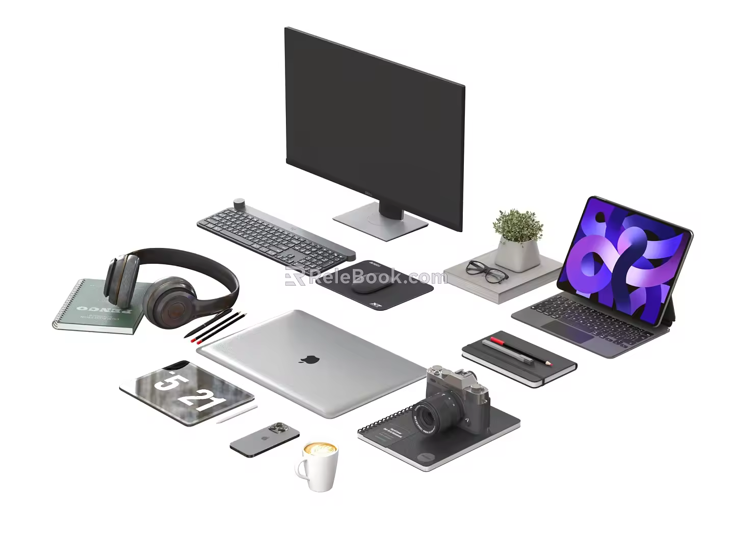 Computer Notebook Headset Flatbed Camera Mobile Phone 3d model