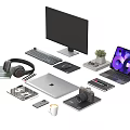 Computer Notebook Headset Flatbed Camera Mobile Phone 3d model