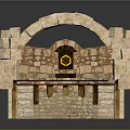 Ancient Classical Architecture with Continuous Stone Arches and Brick Structure Design 3d model