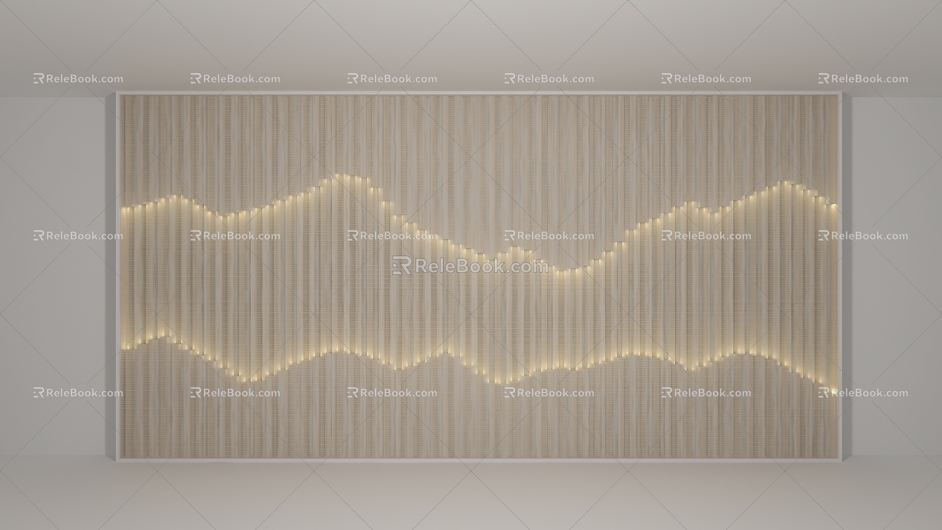 Modern background wall Great wall board background wall 3d model