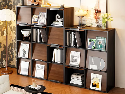 Modern Multi layer Bookcase With Storage Shelves Books Magazines And Decorative Items 3d model