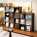 Modern Multi layer Bookcase With Storage Shelves Books Magazines And Decorative Items
