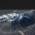 Stunning Natural Landscape Featuring Snow Capped Mountain And Winding River In Rugged Terrain