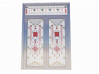 Modern Gate Double Entry Door 3d model