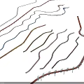 Colorful Curved Landscape Bridge Design With Multiple Colored Rails And Path Structures