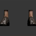 Men's Brown Leather Dress Shoes With Classic Slip On Design And Metal Buckle
