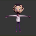 3D Cartoon Character With Black Hair Big Eyes In White Jacket Blue Pants And Red Shoes