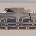 Traditional Chinese Style Office Building With Two Story Structure White Walls And Tile Roof