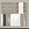 Curtains With Various Styles And Decorative Rods In White Brown Gray Colors