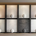 Modern Textured Wall Panels With Decorative Spheres And Varied Surface Patterns 3d model