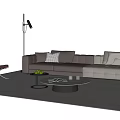 Modern Italian Sofa Coffee Table Combination Modern Sofa Coffee Table Leather Sofa Multi-Person Sofa Single Person Sofa Side Table Floor Lamp Fruit Sofa Stool 3d model