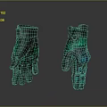 Stylish Leather Gloves With Green Glowing Accents And Decorative Design