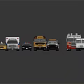 Various Toy Vehicles Including Taxi Police Car Ambulance School Bus Fire Truck And Van