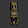 Military Armored Six Wheel Vehicle With Roof Mounted Weapon And Khaki Exterior
