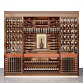 Modern Wine Cabinet Design With Multiple Storage Racks And Display Shelves 3d model