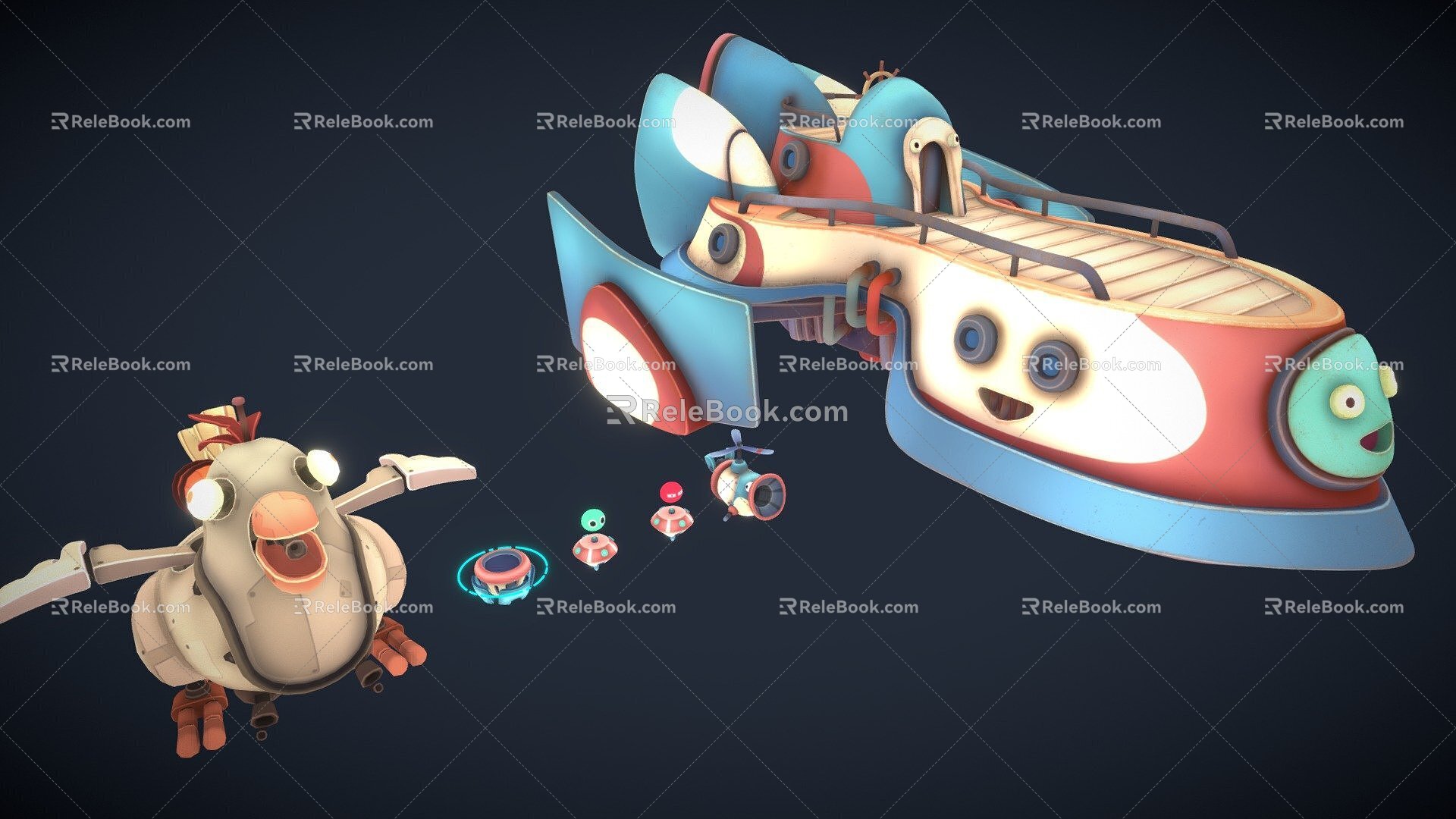 Cartoon machinery 3d model