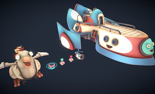 Cartoon machinery 3d model