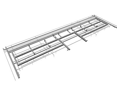 Ceiling Metal Framework Structure With Support Beams For Interior Installation 3d model