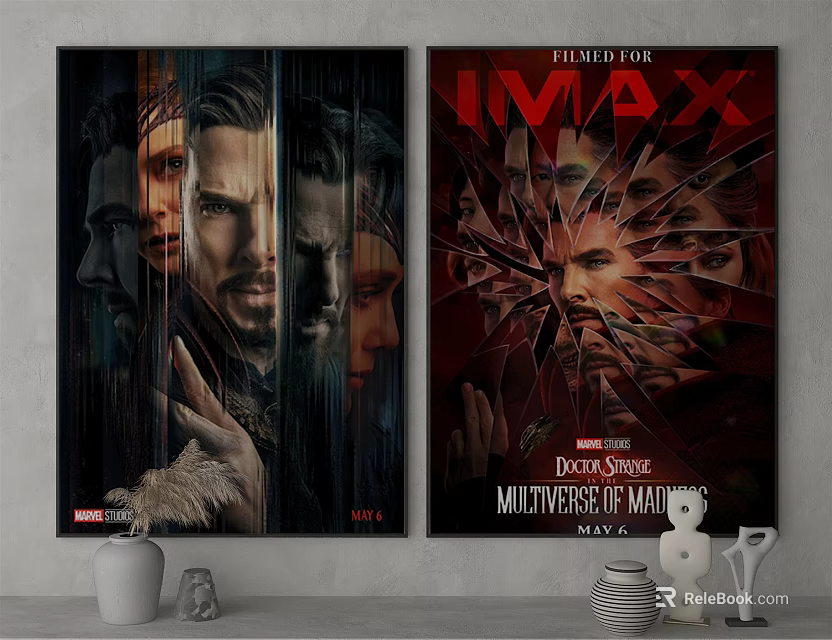 Doctor Strange in Multiverse of Madness Character Portraits with Facial Close ups and Broken Glass 3d model 