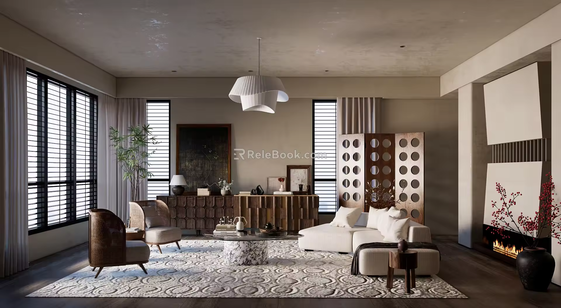 Middle style home space 3d model