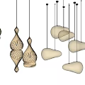 New Chinese Chandelier Small Chandelier Combination 3d model
