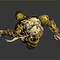 Fantasy Elf Creature 3D Model Character With Brown Gold Armor Running Pose