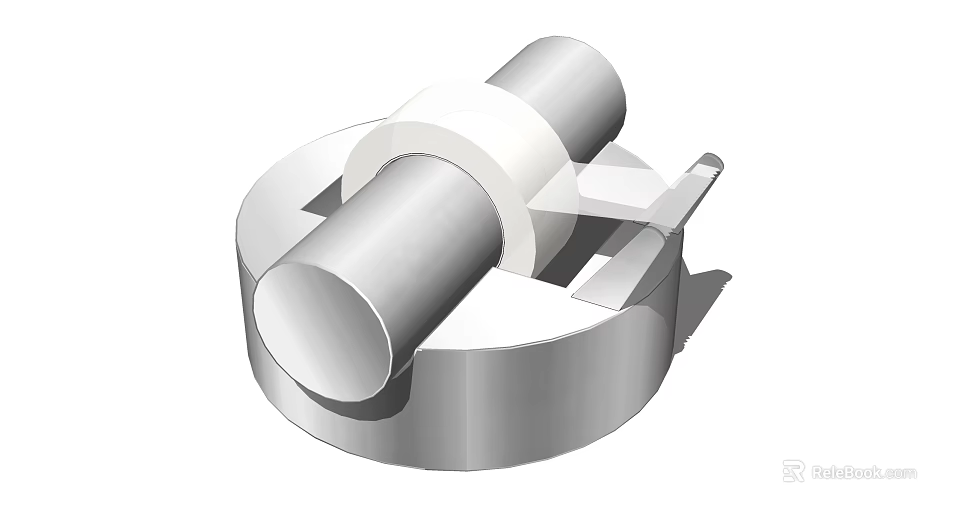 Office Desk Cylindrical Metal Support Component With Modern Design Features 3d model 